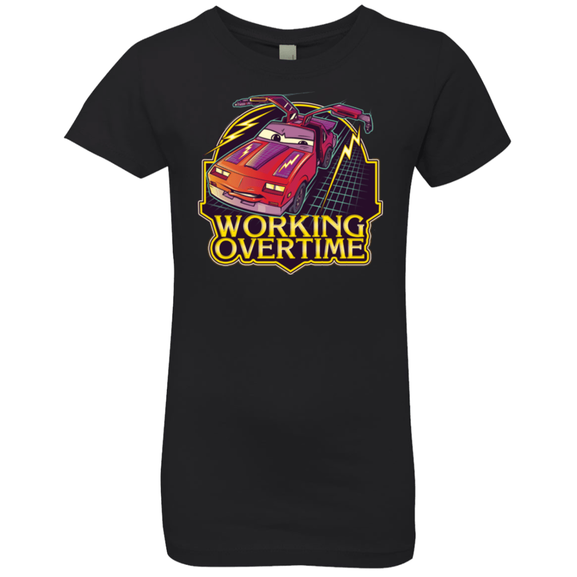 T-Shirts Black / YXS Working Overtime Girls Premium T-Shirt