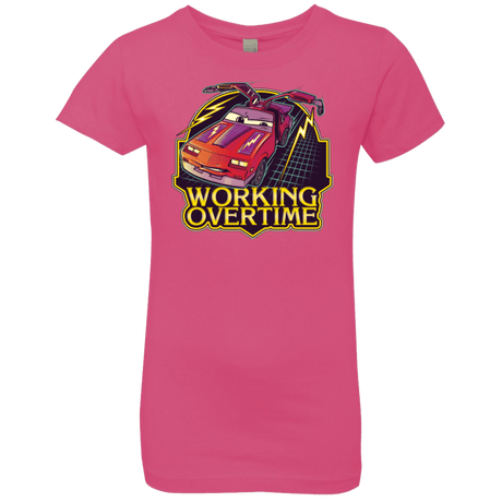 T-Shirts Hot Pink / YXS Working Overtime Girls Premium T-Shirt