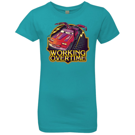 T-Shirts Tahiti Blue / YXS Working Overtime Girls Premium T-Shirt