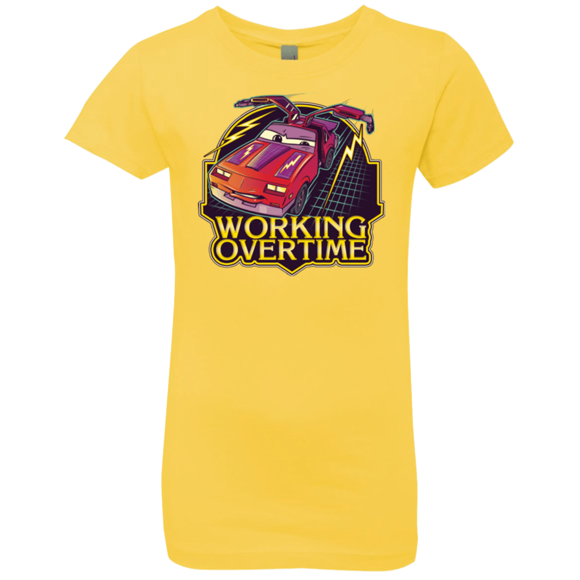 T-Shirts Vibrant Yellow / YXS Working Overtime Girls Premium T-Shirt