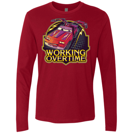 T-Shirts Cardinal / Small Working Overtime Men's Premium Long Sleeve