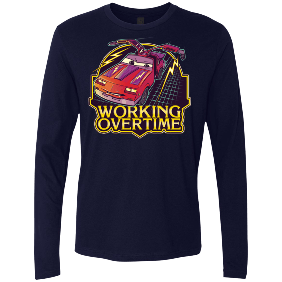 T-Shirts Midnight Navy / Small Working Overtime Men's Premium Long Sleeve