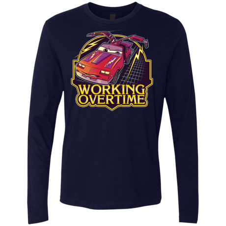 T-Shirts Midnight Navy / Small Working Overtime Men's Premium Long Sleeve