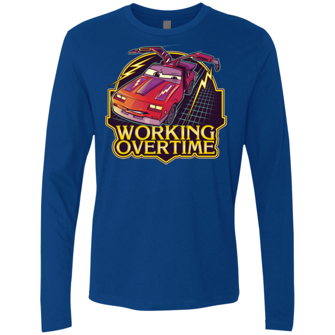 T-Shirts Royal / Small Working Overtime Men's Premium Long Sleeve