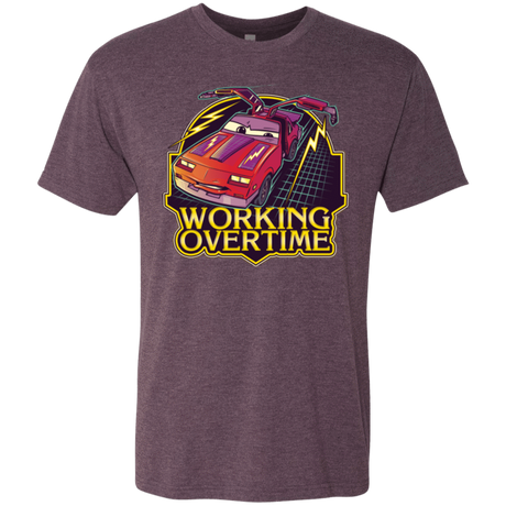 T-Shirts Vintage Purple / Small Working Overtime Men's Triblend T-Shirt
