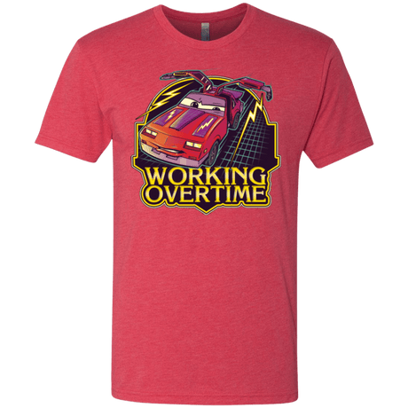 T-Shirts Vintage Red / Small Working Overtime Men's Triblend T-Shirt