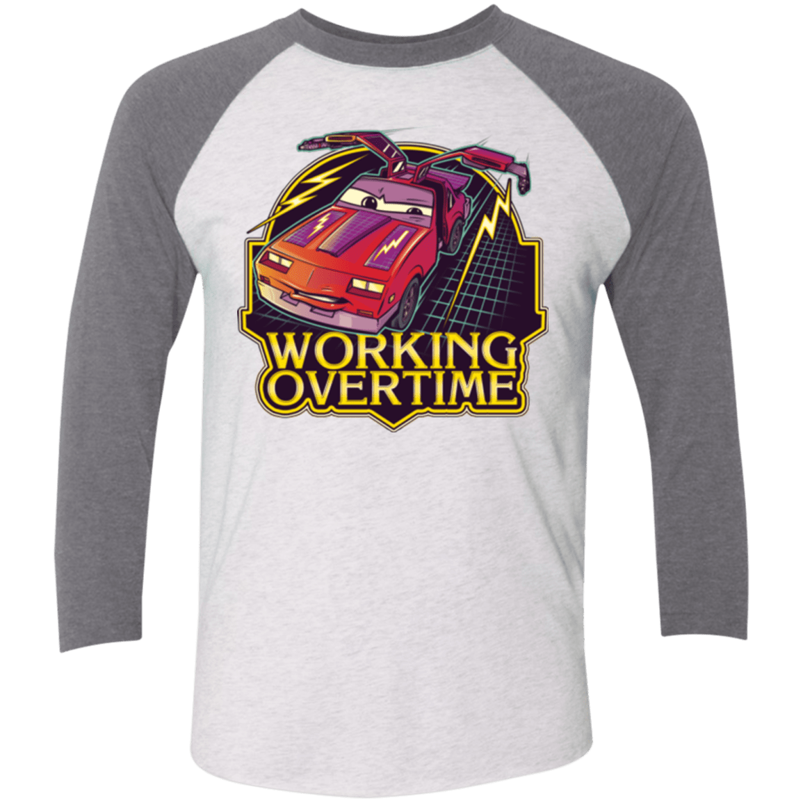 T-Shirts Heather White/Premium Heather / X-Small Working Overtime Triblend 3/4 Sleeve