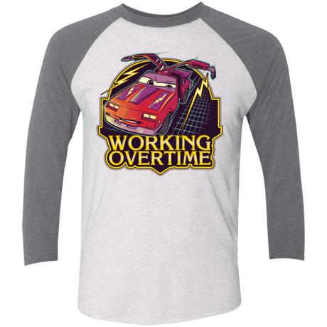 T-Shirts Heather White/Premium Heather / X-Small Working Overtime Triblend 3/4 Sleeve