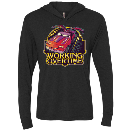 T-Shirts Vintage Black / X-Small Working Overtime Triblend Long Sleeve Hoodie Tee