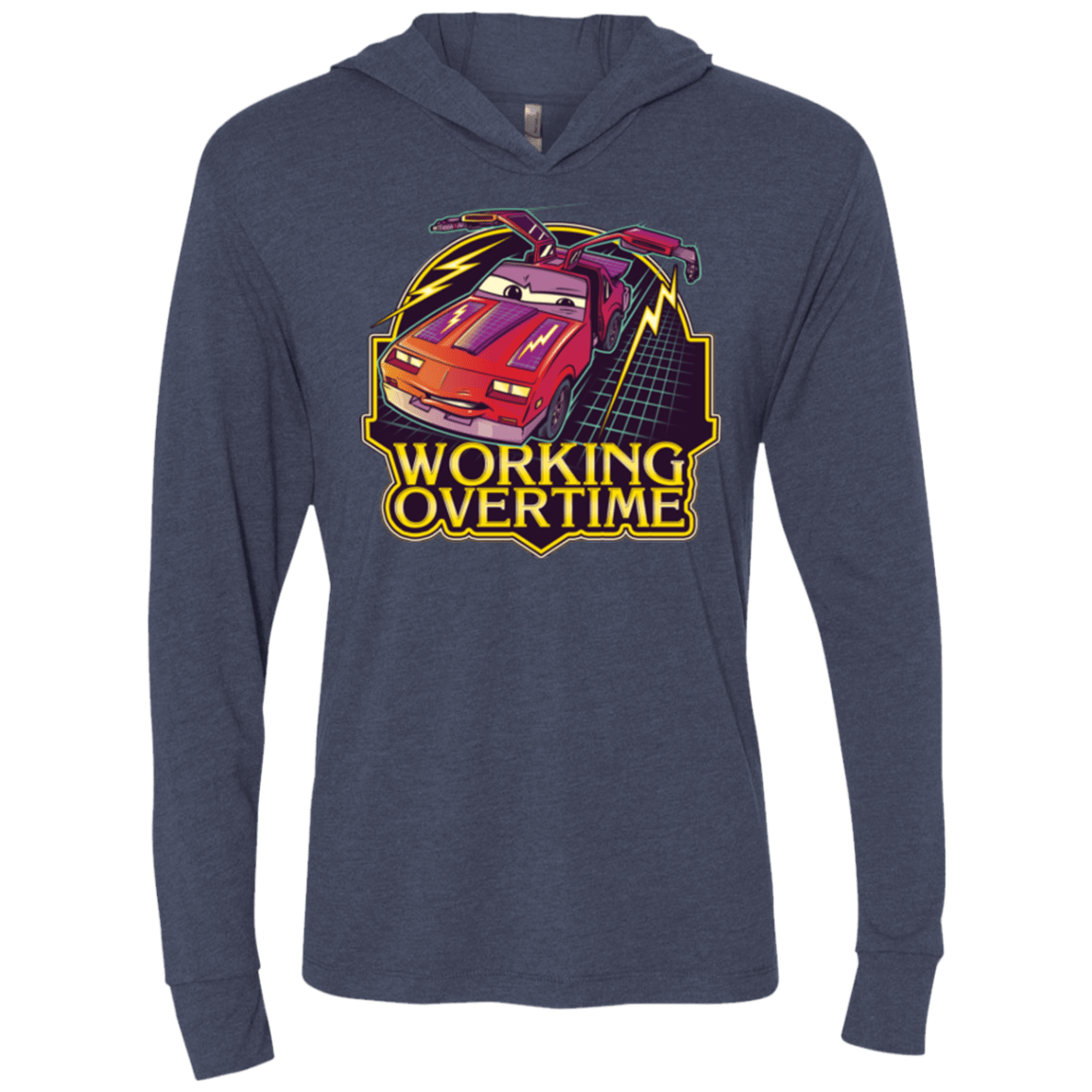 T-Shirts Vintage Navy / X-Small Working Overtime Triblend Long Sleeve Hoodie Tee