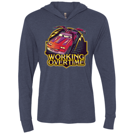 T-Shirts Vintage Navy / X-Small Working Overtime Triblend Long Sleeve Hoodie Tee
