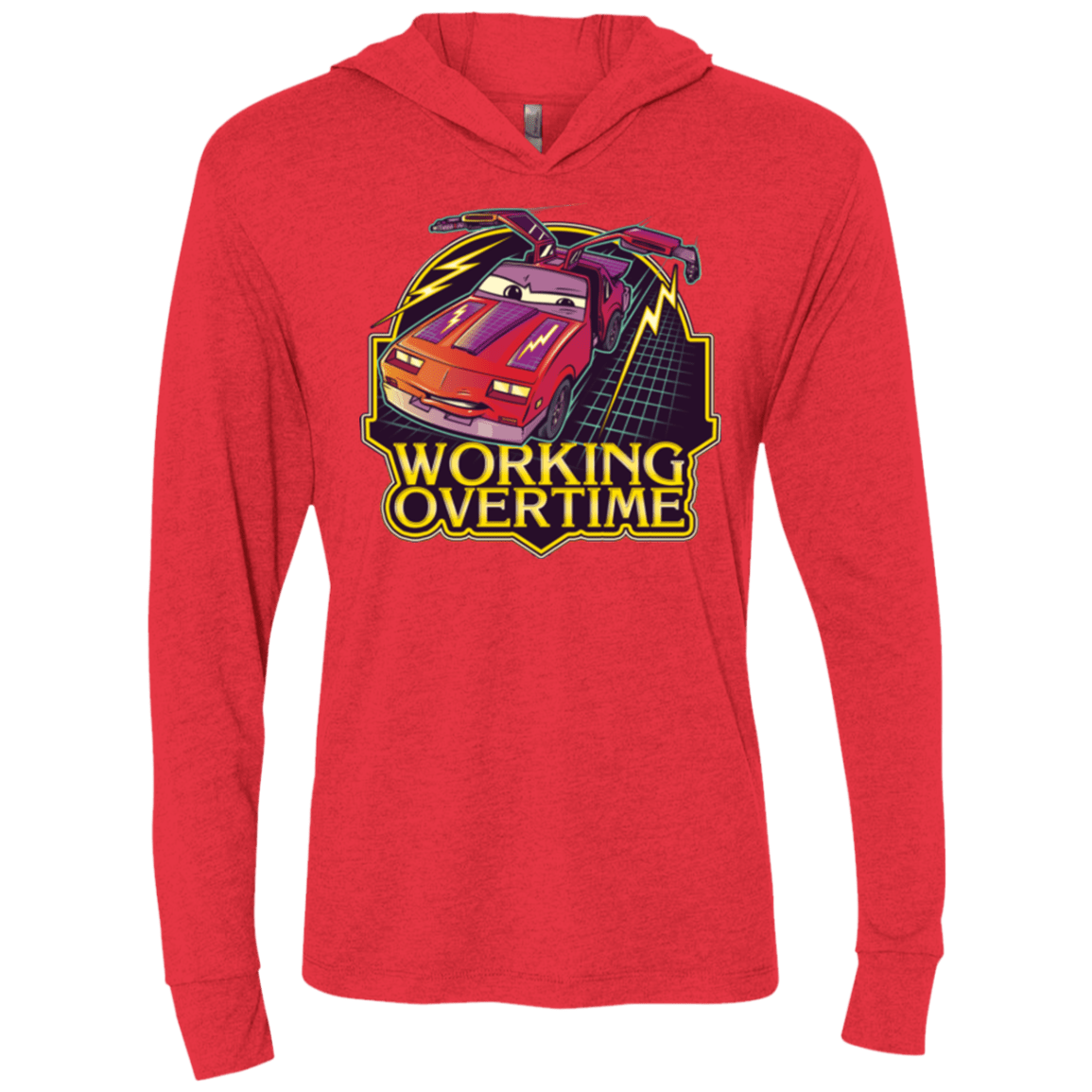T-Shirts Vintage Red / X-Small Working Overtime Triblend Long Sleeve Hoodie Tee