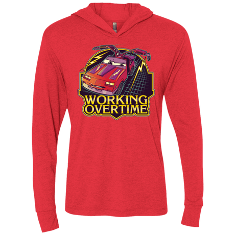 T-Shirts Vintage Red / X-Small Working Overtime Triblend Long Sleeve Hoodie Tee
