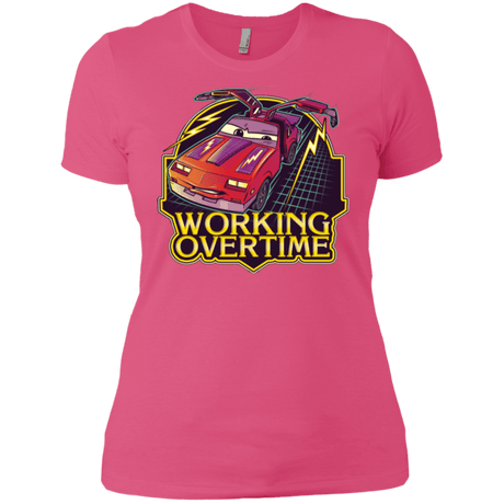 T-Shirts Hot Pink / X-Small Working Overtime Women's Premium T-Shirt