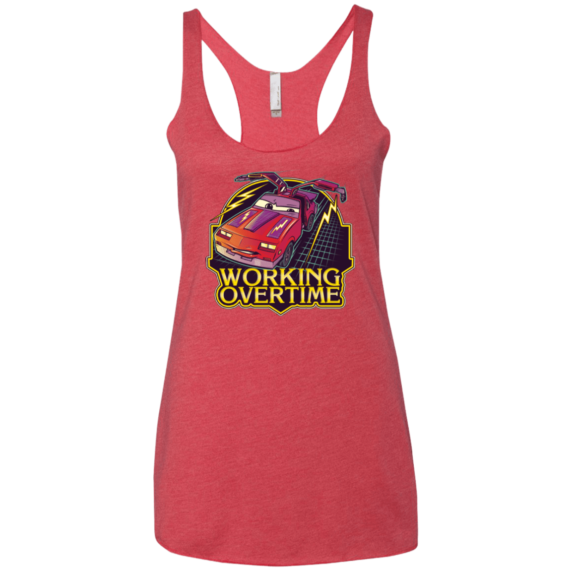 T-Shirts Vintage Red / X-Small Working Overtime Women's Triblend Racerback Tank