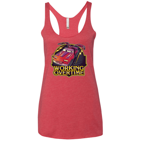 T-Shirts Vintage Red / X-Small Working Overtime Women's Triblend Racerback Tank