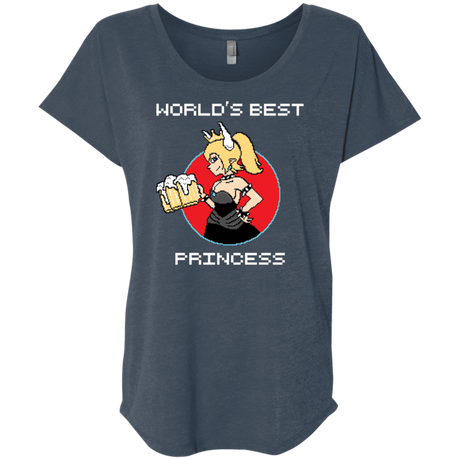 T-Shirts Indigo / X-Small World's Best Princess Triblend Dolman Sleeve