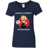 T-Shirts Navy / S World's Best Princess Women's V-Neck T-Shirt