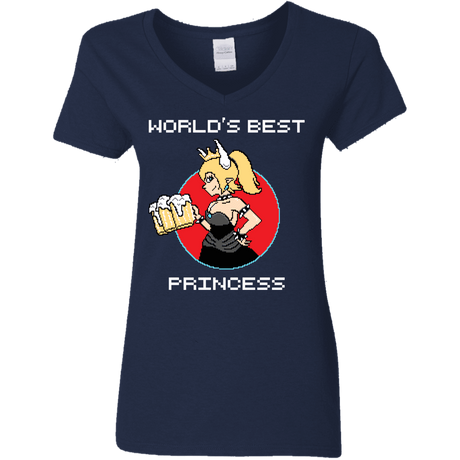 T-Shirts Navy / S World's Best Princess Women's V-Neck T-Shirt