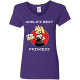 T-Shirts Purple / S World's Best Princess Women's V-Neck T-Shirt