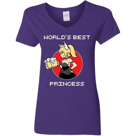 T-Shirts Purple / S World's Best Princess Women's V-Neck T-Shirt