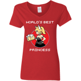 T-Shirts Red / S World's Best Princess Women's V-Neck T-Shirt