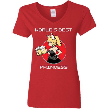 T-Shirts Red / S World's Best Princess Women's V-Neck T-Shirt