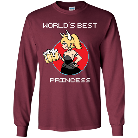 T-Shirts Maroon / YS World's Best Princess Youth Long Sleeve T-Shirt