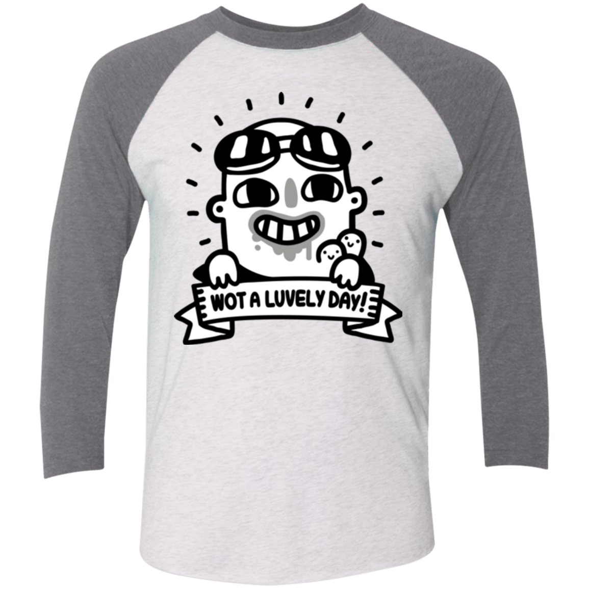 T-Shirts Heather White/Premium Heather / X-Small Wot A Luvely Day Men's Triblend 3/4 Sleeve