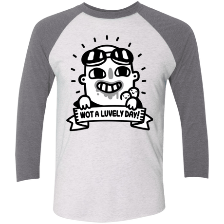 T-Shirts Heather White/Premium Heather / X-Small Wot A Luvely Day Men's Triblend 3/4 Sleeve