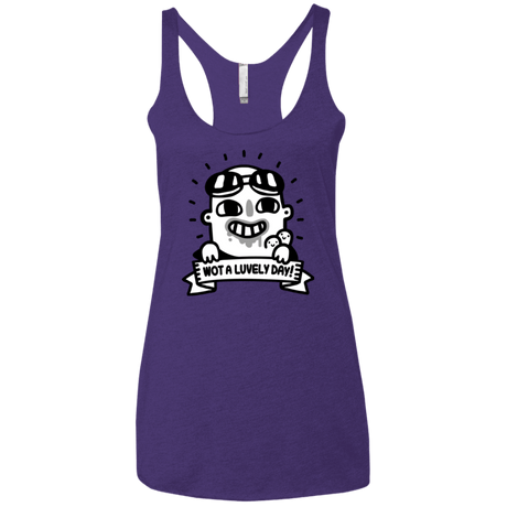 T-Shirts Purple Rush / X-Small Wot A Luvely Day Women's Triblend Racerback Tank