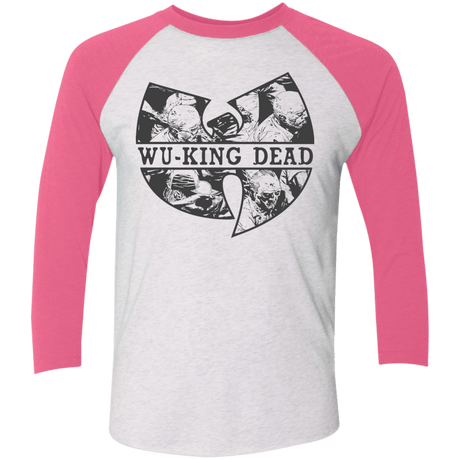 T-Shirts Heather White/Vintage Pink / X-Small WU KING DEAD Triblend 3/4 Sleeve