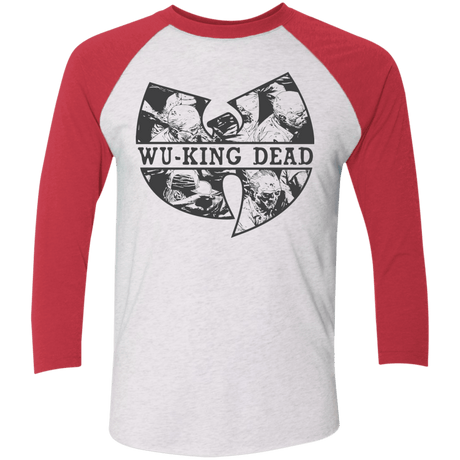 T-Shirts Heather White/Vintage Red / X-Small WU KING DEAD Triblend 3/4 Sleeve