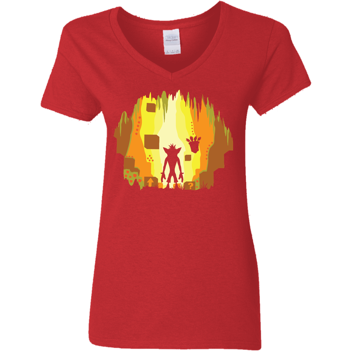 T-Shirts Red / S Wumpa World Women's V-Neck T-Shirt