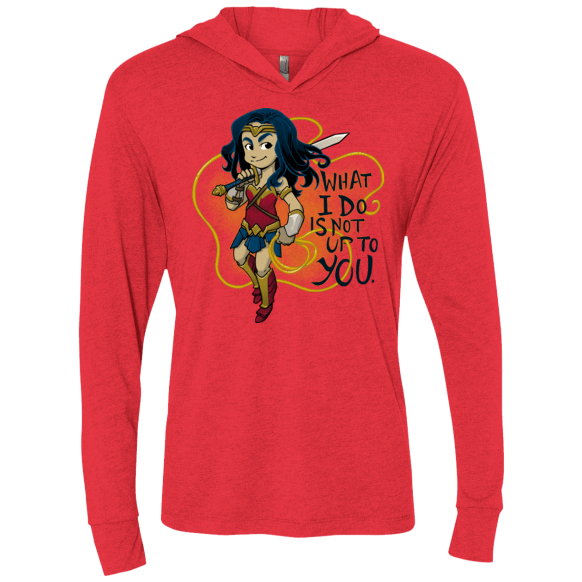 T-Shirts Vintage Red / X-Small WW Text Triblend Long Sleeve Hoodie Tee