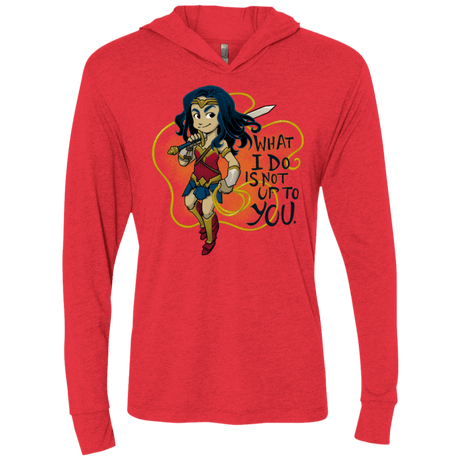 T-Shirts Vintage Red / X-Small WW Text Triblend Long Sleeve Hoodie Tee