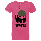 T-Shirts Hot Pink / YXS WWII Panda Girls Premium T-Shirt