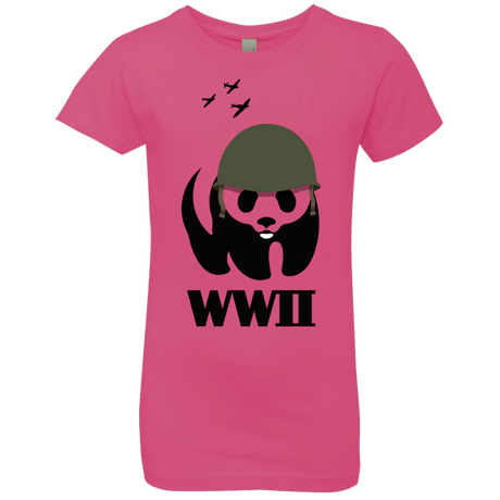 T-Shirts Hot Pink / YXS WWII Panda Girls Premium T-Shirt