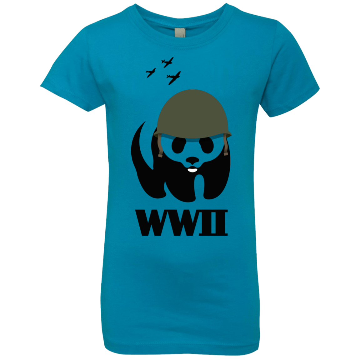 T-Shirts Turquoise / YXS WWII Panda Girls Premium T-Shirt