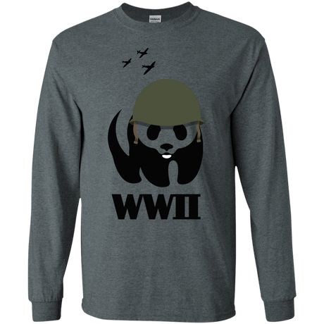 T-Shirts Dark Heather / S WWII Panda Men's Long Sleeve T-Shirt