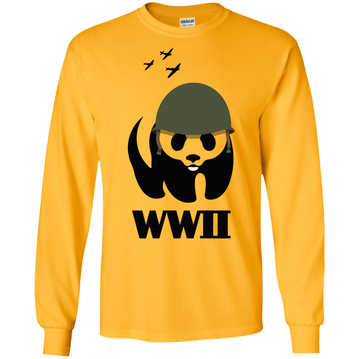 T-Shirts Gold / S WWII Panda Men's Long Sleeve T-Shirt