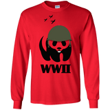 T-Shirts Red / S WWII Panda Men's Long Sleeve T-Shirt