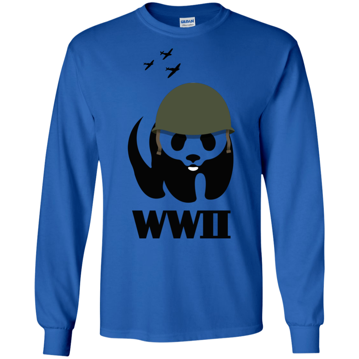 T-Shirts Royal / S WWII Panda Men's Long Sleeve T-Shirt