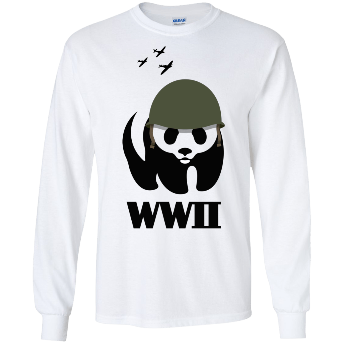 T-Shirts White / S WWII Panda Men's Long Sleeve T-Shirt