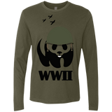 T-Shirts Military Green / S WWII Panda Men's Premium Long Sleeve