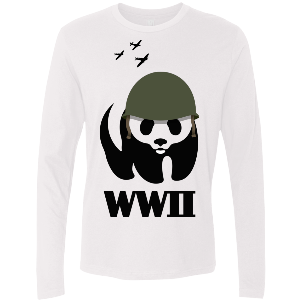 T-Shirts White / S WWII Panda Men's Premium Long Sleeve