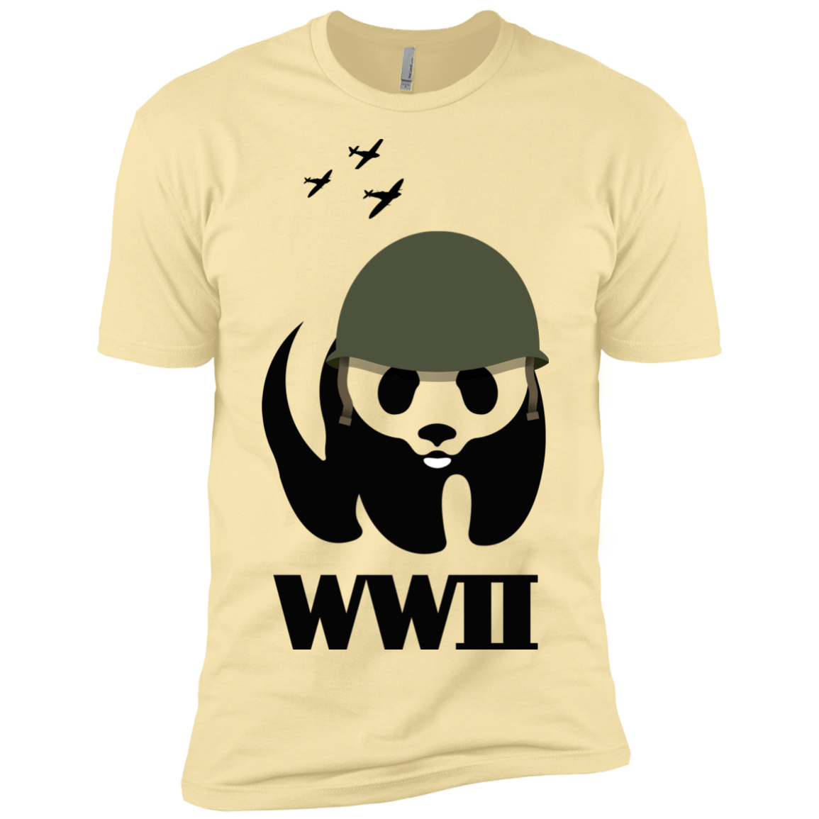 T-Shirts Banana Cream / X-Small WWII Panda Men's Premium T-Shirt