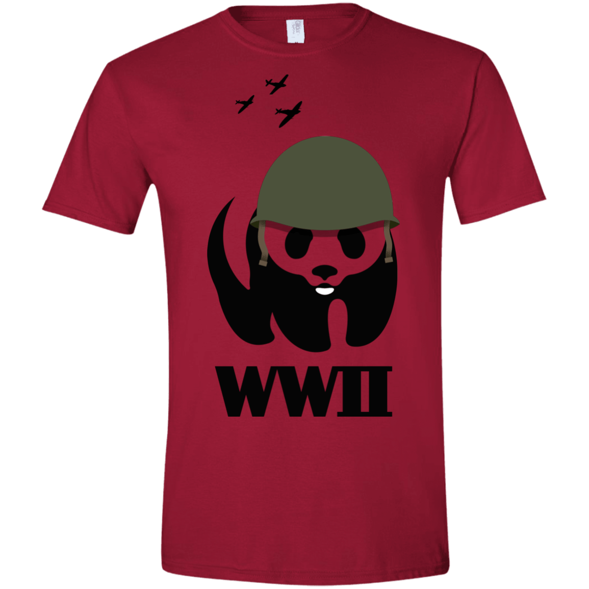 T-Shirts Cardinal Red / S WWII Panda Men's Semi-Fitted Softstyle