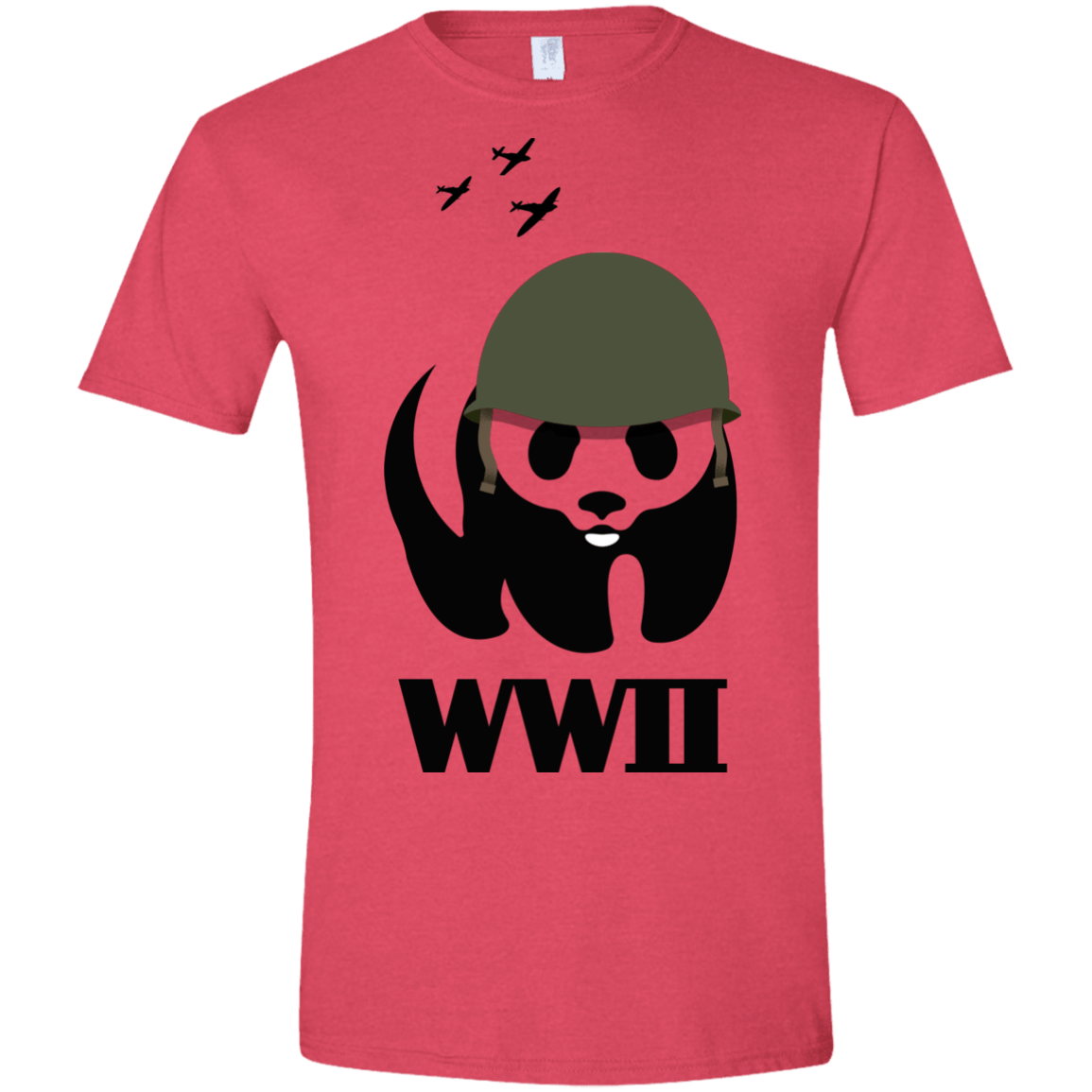 T-Shirts Heather Red / S WWII Panda Men's Semi-Fitted Softstyle