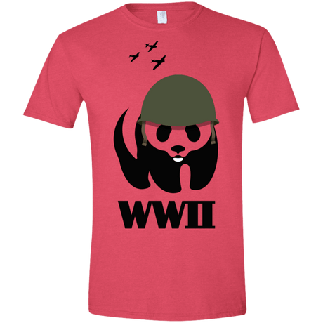 T-Shirts Heather Red / S WWII Panda Men's Semi-Fitted Softstyle